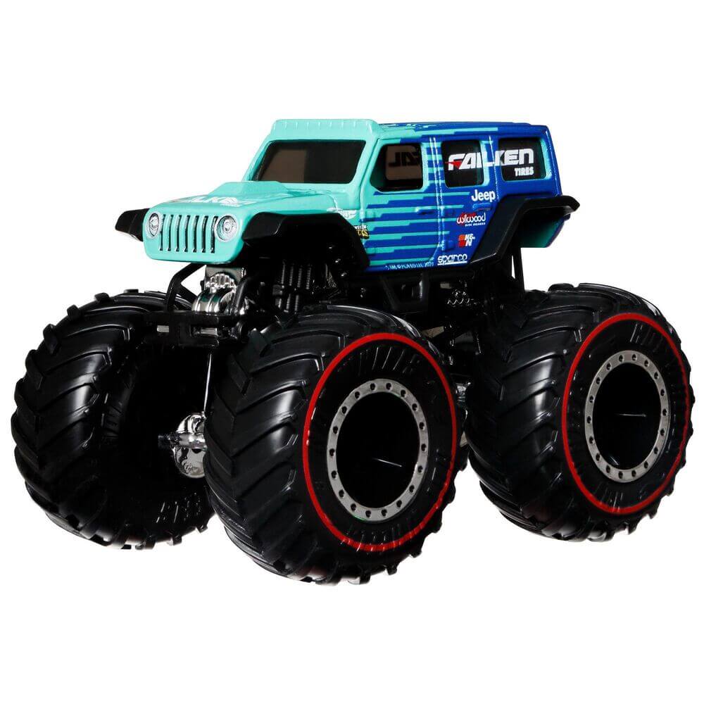 Hot Wheels Monster Trucks 1:64 '18 Jeep Wrangler Unlimited Falken Tires Vehicle