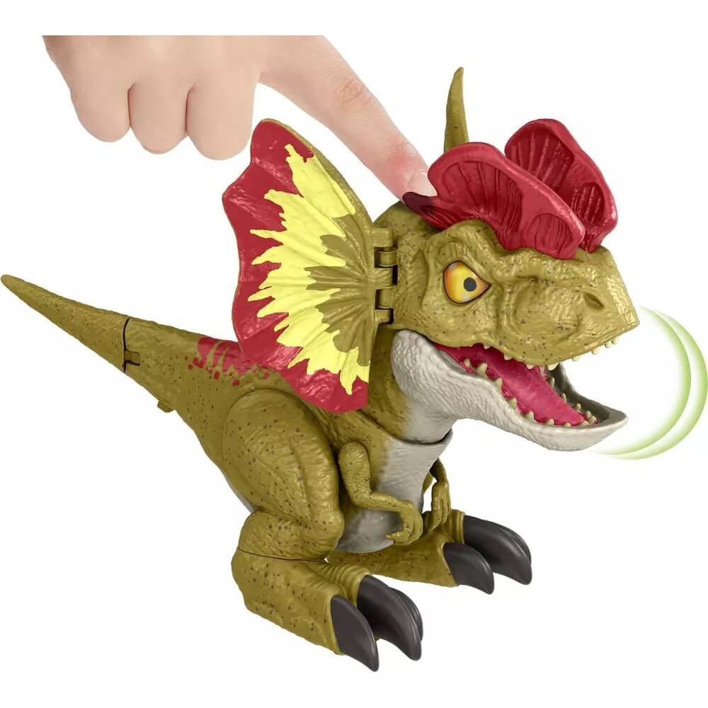 Jurassic World Dominion Uncaged Rowdy Roars Dilophosaurus Dinosaur Figure