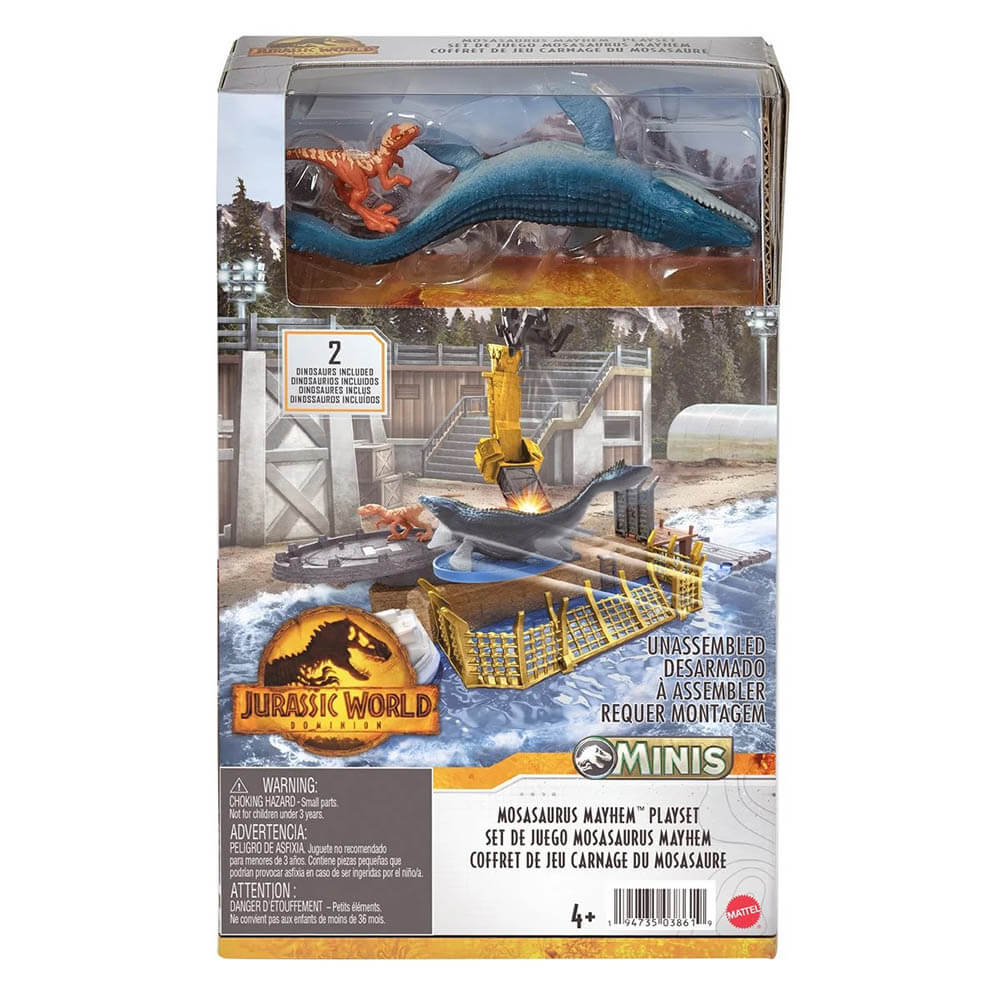 Jurassic World Minis Mosasaurus Mayhem Playset Mini Dino Figures