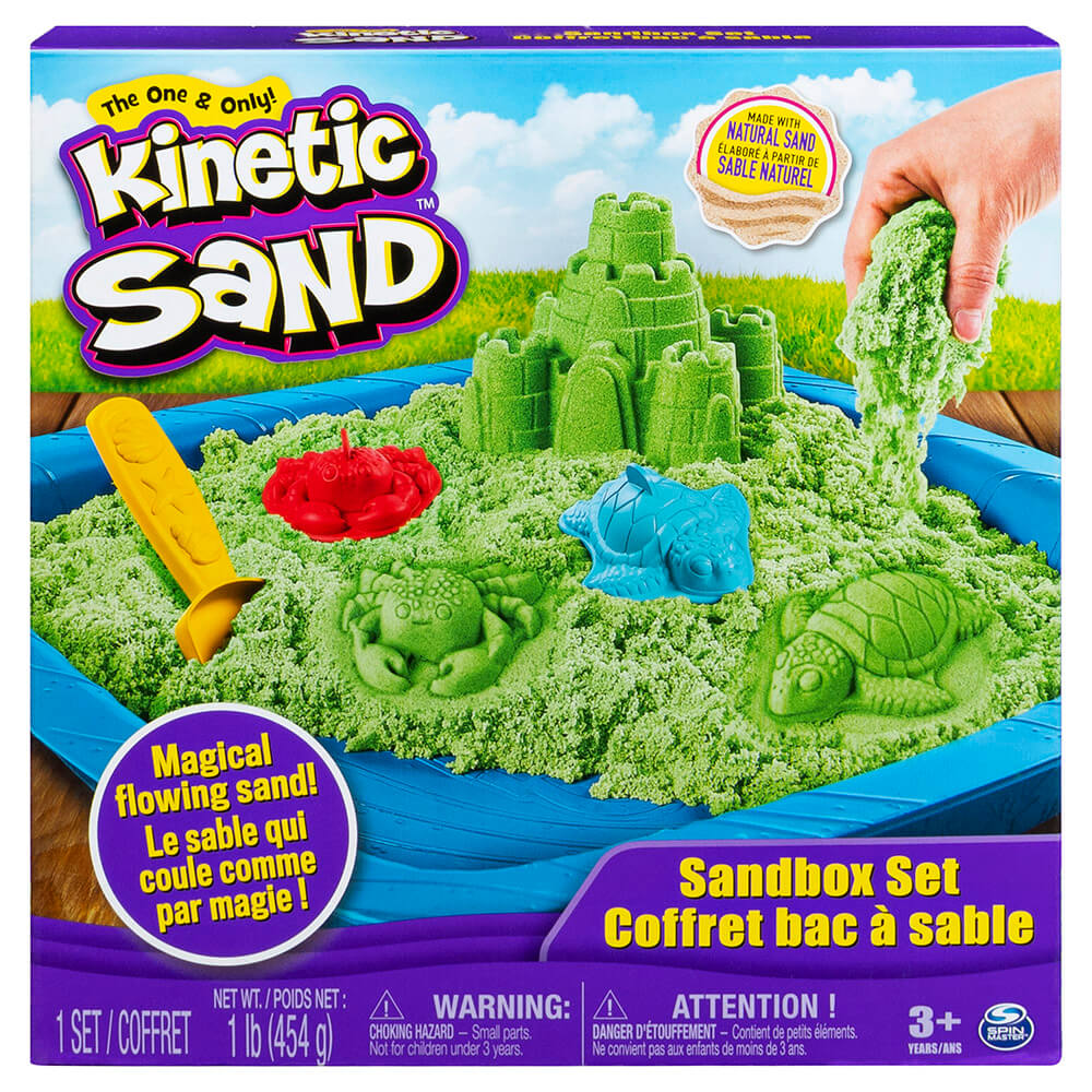 Kinetic Sand Sandbox Set with 1 lb Green Kinetic Sand