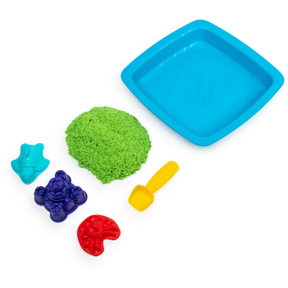 Kinetic Sand Sandbox Set with 1 lb Green