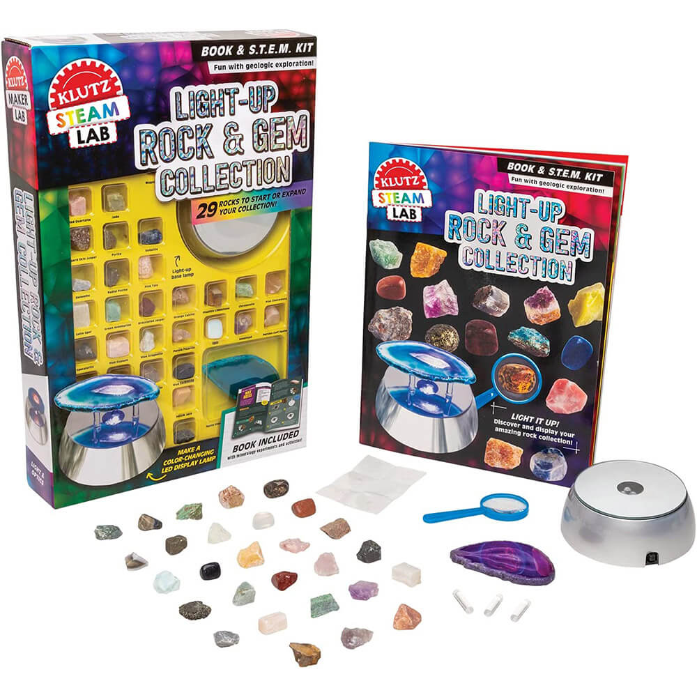 Klutz STEAM Lab Light-Up Rocks & Gem Collection & Book