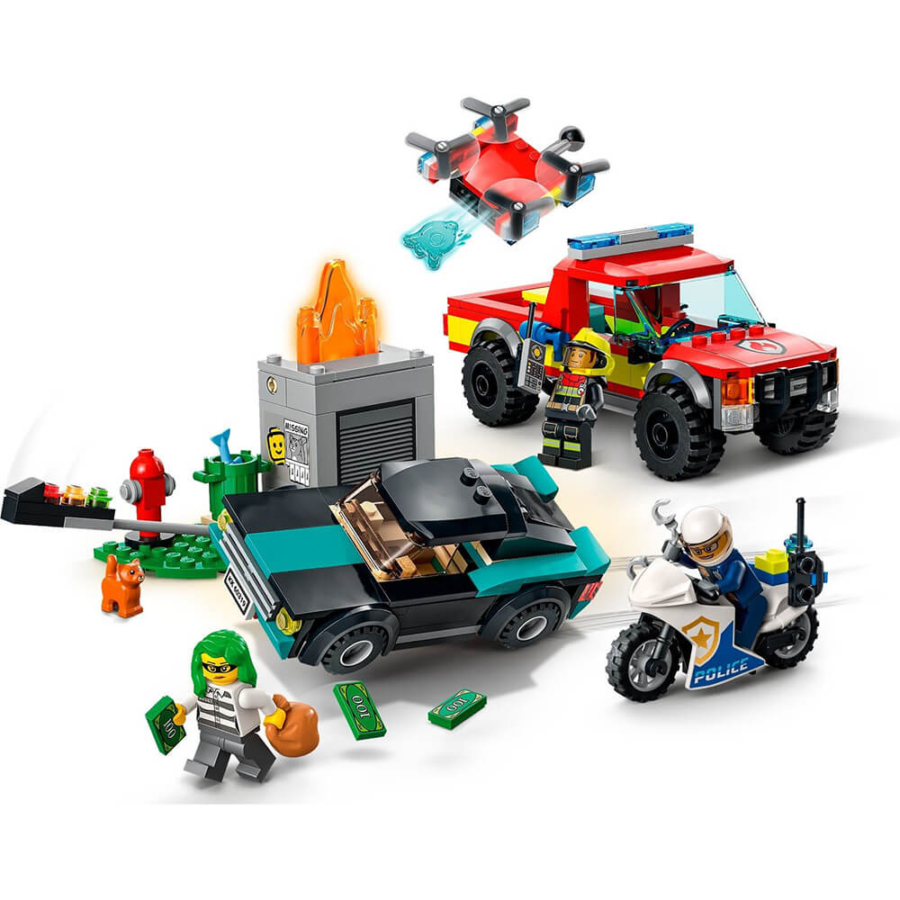 LEGO City Fire Rescue & Police Chase 295 Piece Building Set (60319)