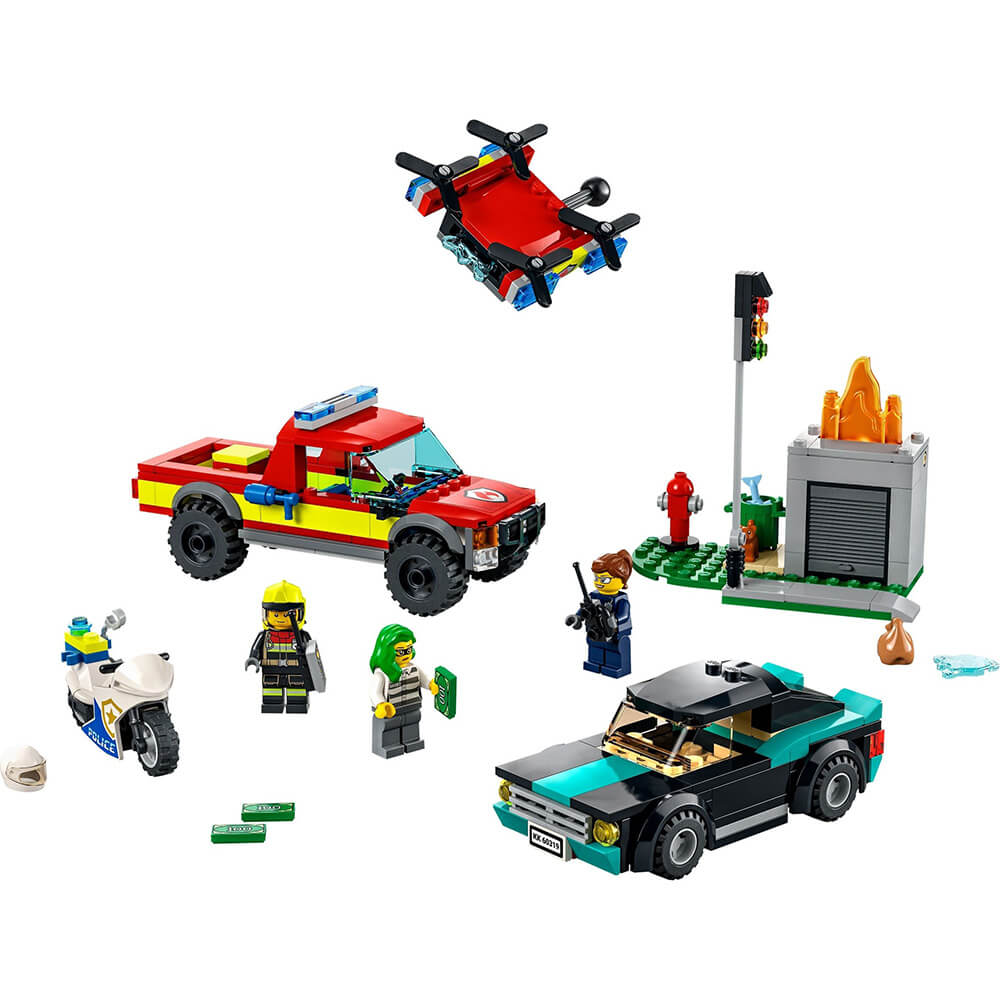 LEGO City Fire Rescue & Police Chase 295 Piece Building Set (60319)