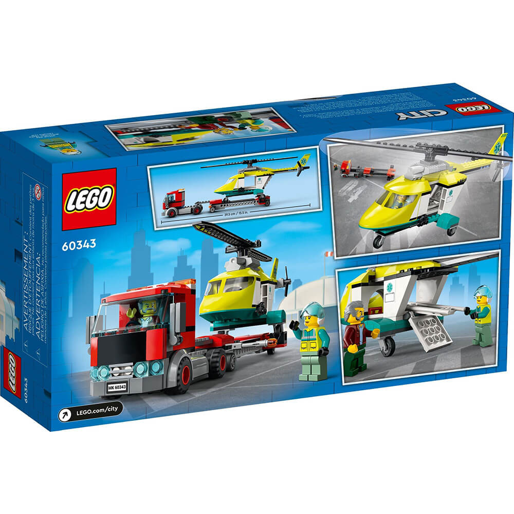 LEGO City Great Vehicles Rescue Helicopter Transport 215 Piece Building Set (60343)