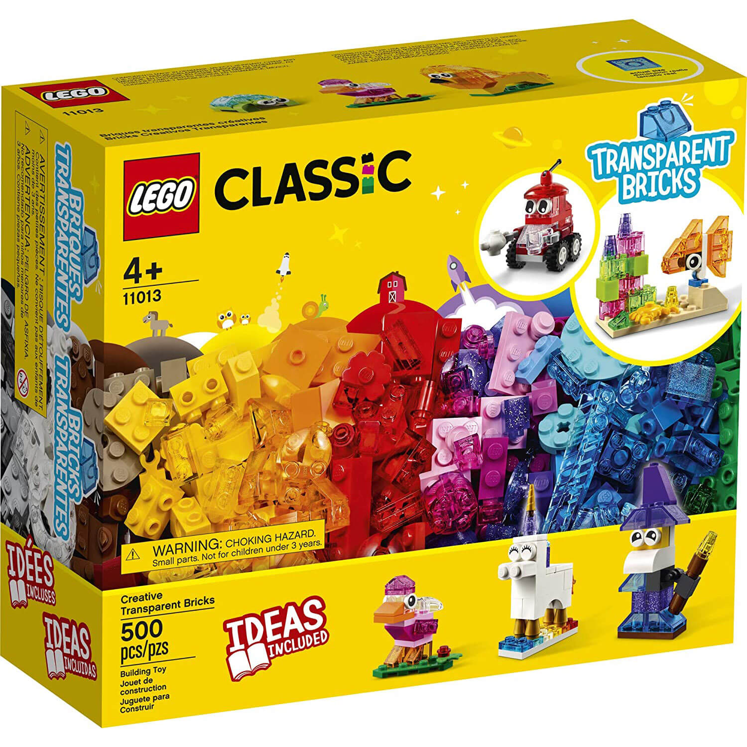 LEGO Classic Creative Transparent Bricks 500 Piece Building Set (11013)