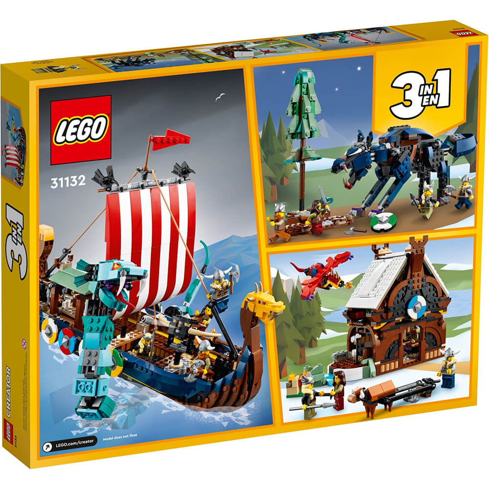 LEGO® Creator 3in1 Viking Ship and the Midgard Serpent 31132 Building Kit (1,192 Pieces)