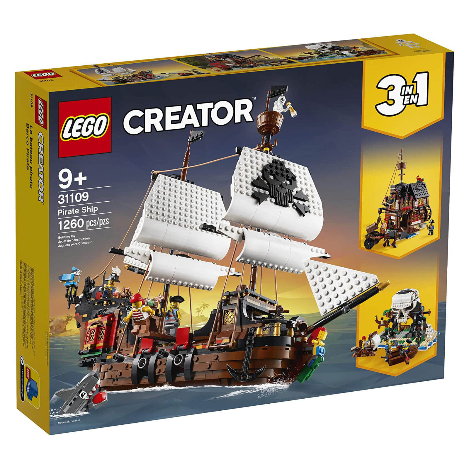 LEGO Creator Pirate Ship 1260 Piece Building Set (31109)