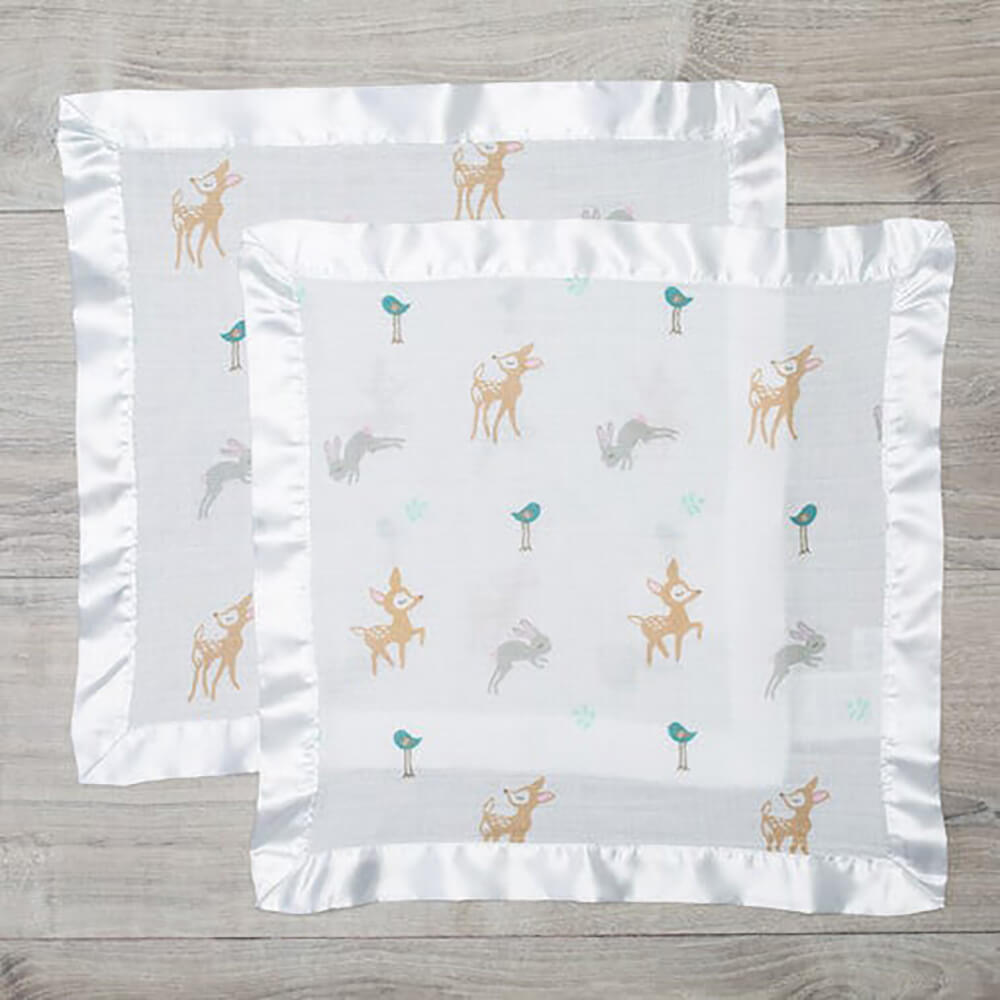 Lulujo Cotton Security Blankets Little Fawn 2pk