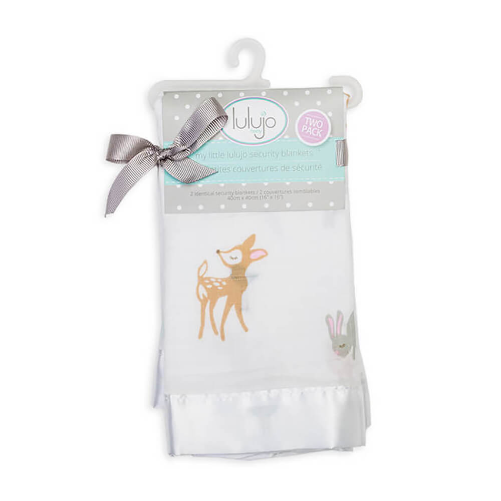 Lulujo Cotton Security Blankets Little Fawn 2pk