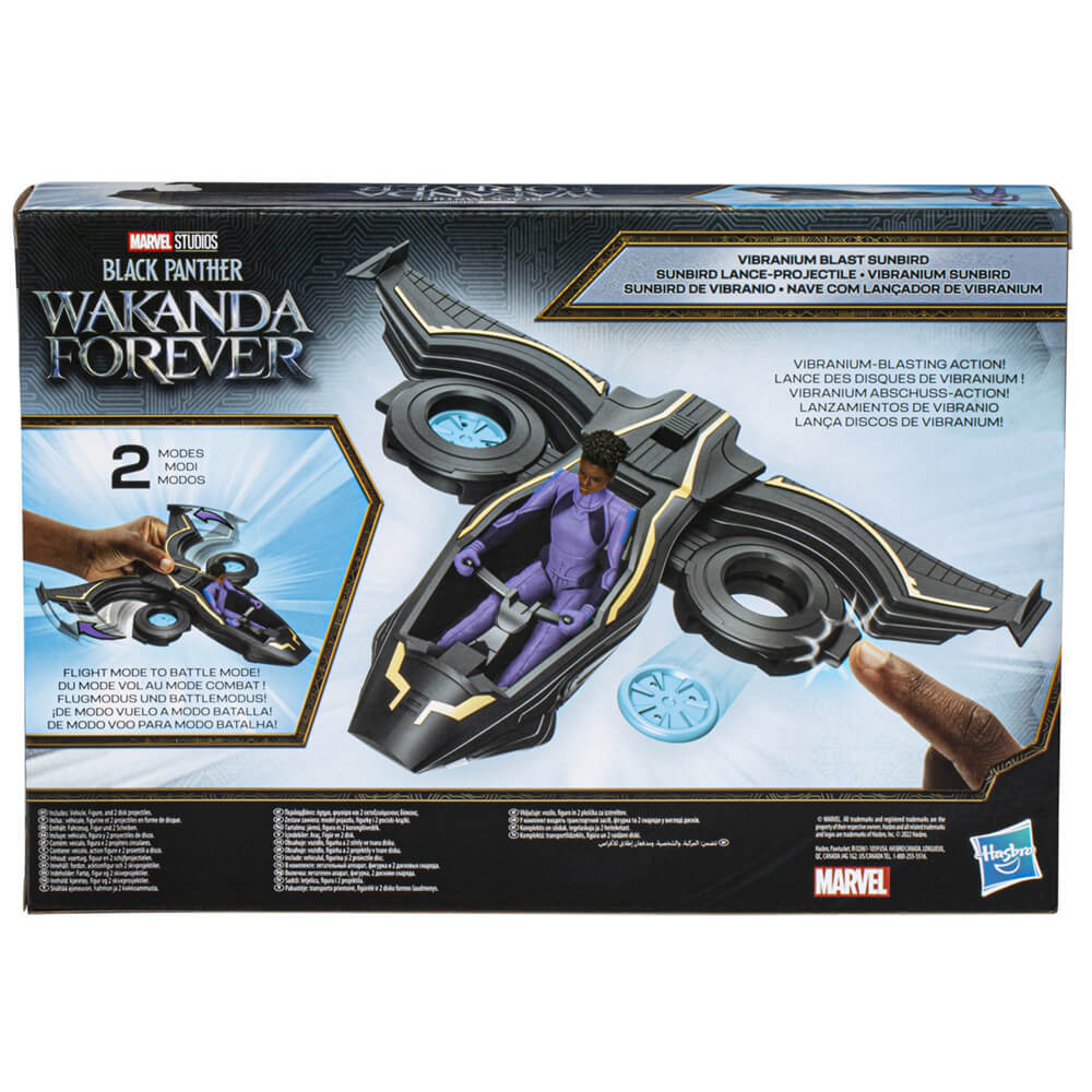 Marvel Black Panther Wakanda Forever Vibranium Blast Sunbird Vehicle and 6