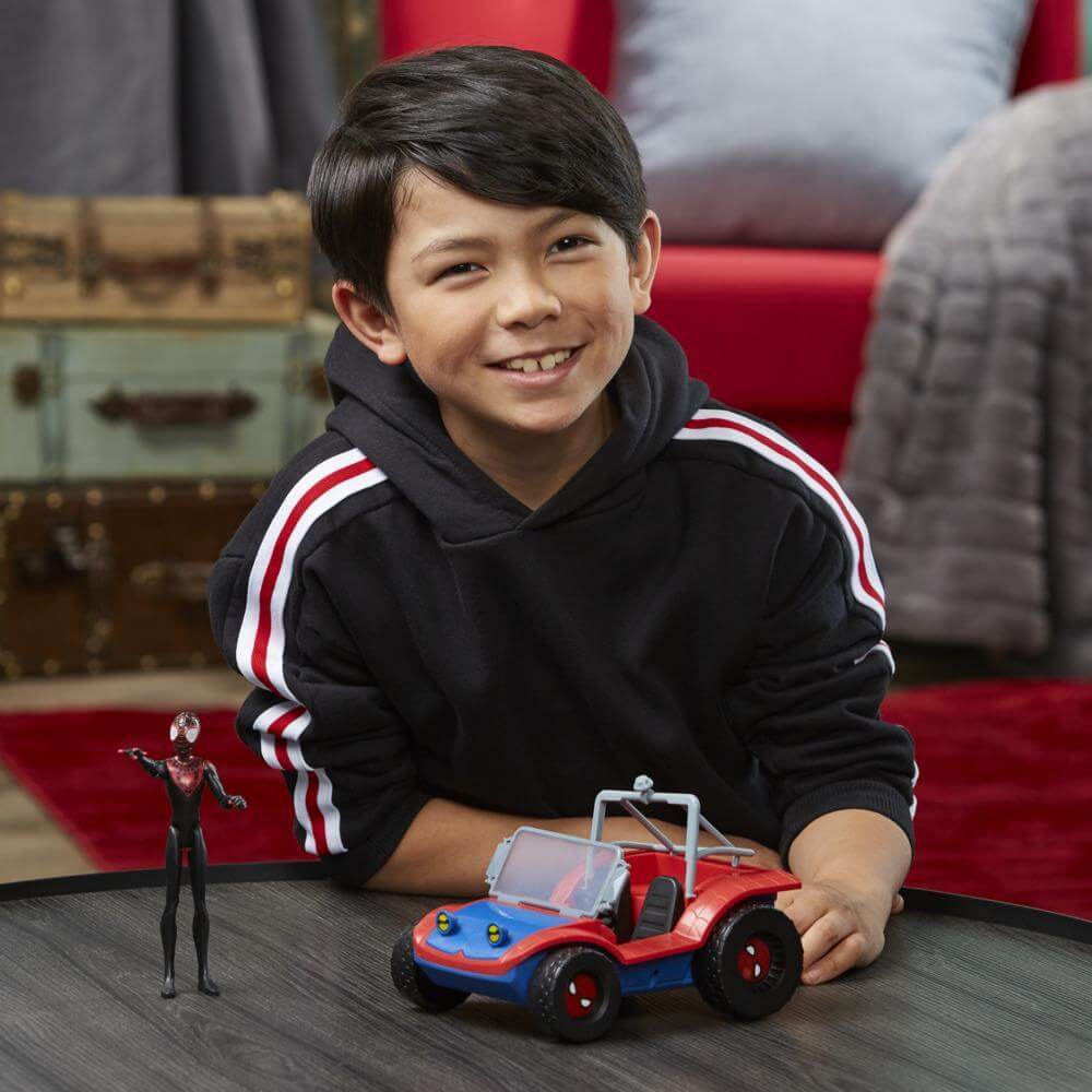 Marvel Spider-Man Spider-Mobile 6-Inch-Scale Vehicle and Miles Morales Figure