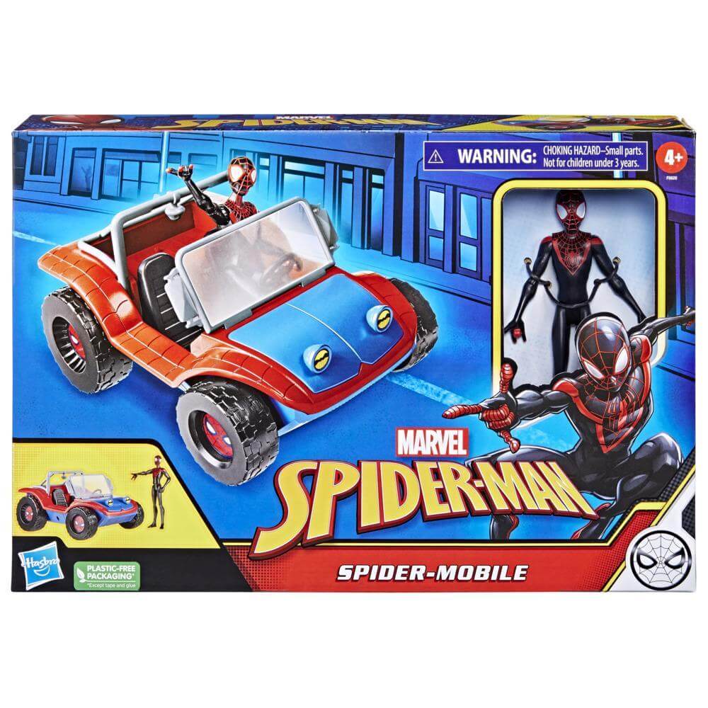 Marvel Spider-Man Spider-Mobile 6-Inch-Scale Vehicle and Miles Morales Figure