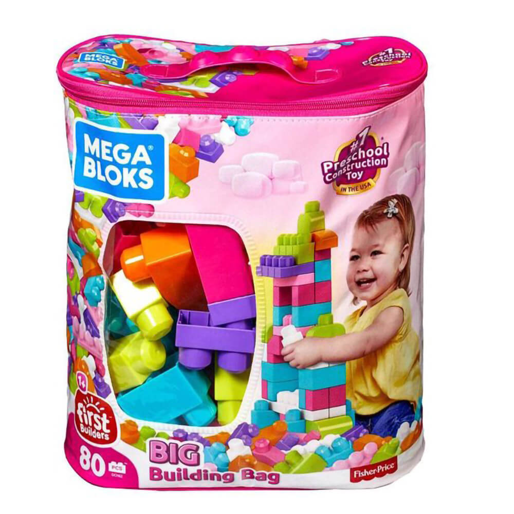 Mega Bloks Big Building Bag (Pink) (80 pieces)