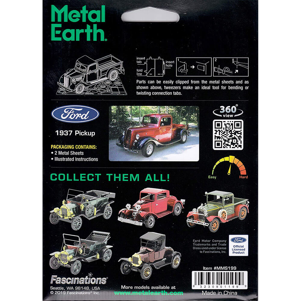 Metal Earth 1937 Ford Pickup 2 Sheet Metal Model Kit