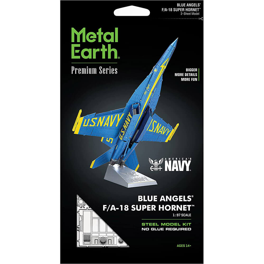 Metal Earth Iconx F/A Super Hornet Blue Angels 2 Sheet Metal Model Kit