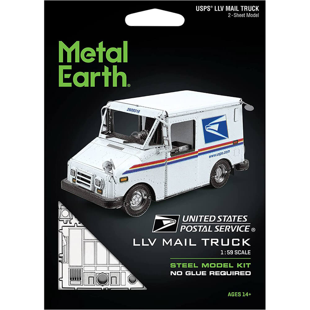 Metal Earth USPS LLV Mail Truck 2 Sheet Metal Model Kit