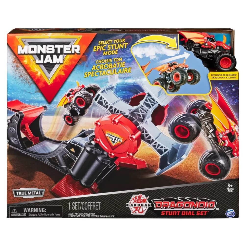 Monster Jam True Metal Bakugan Dragonoid Stunt Dial Set