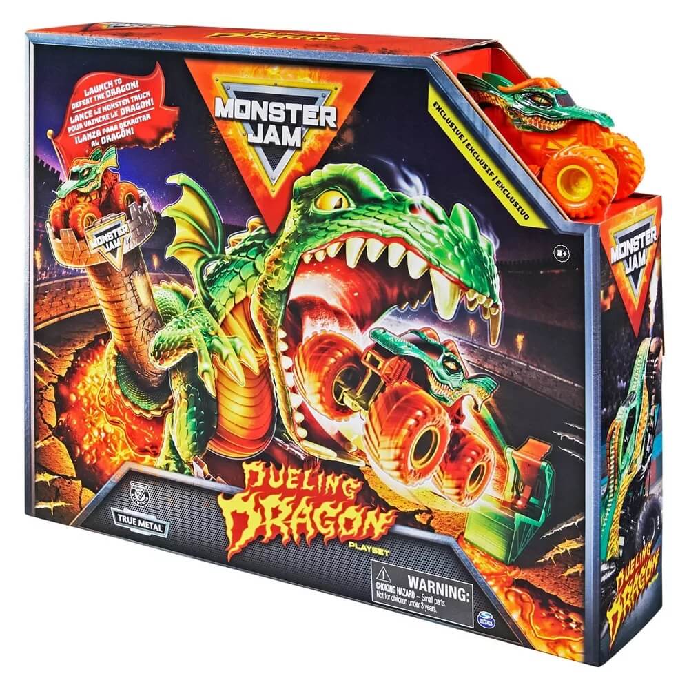 Monster Jam True Metal Dueling Dragon Playset