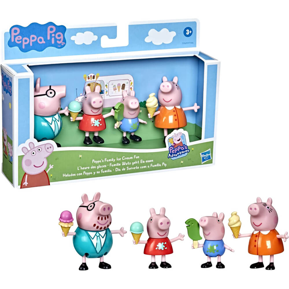 Peppa Pig Family Ice Cream Fun 3 Inch Figures 4 pack