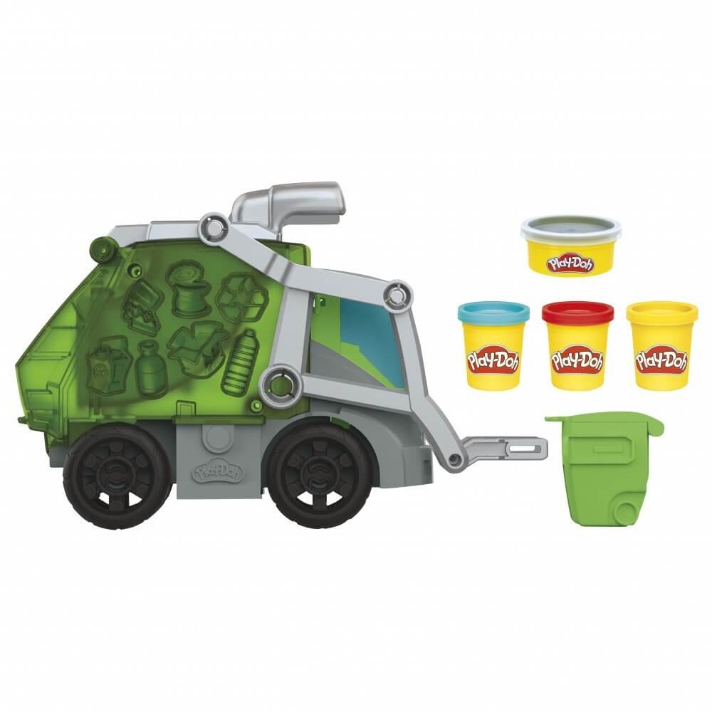 Play-Doh Wheels Dumpin' Fun 2-in-1 Garbage Truck with Garbage Compound and 3 Cans