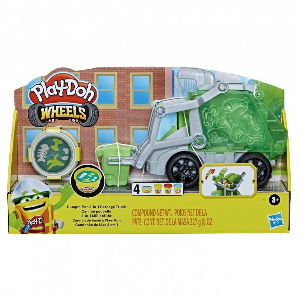 Play-Doh Wheels Dumpin' Fun 2-in-1 Garbage Truck with Garbage Compound and 3 Cans