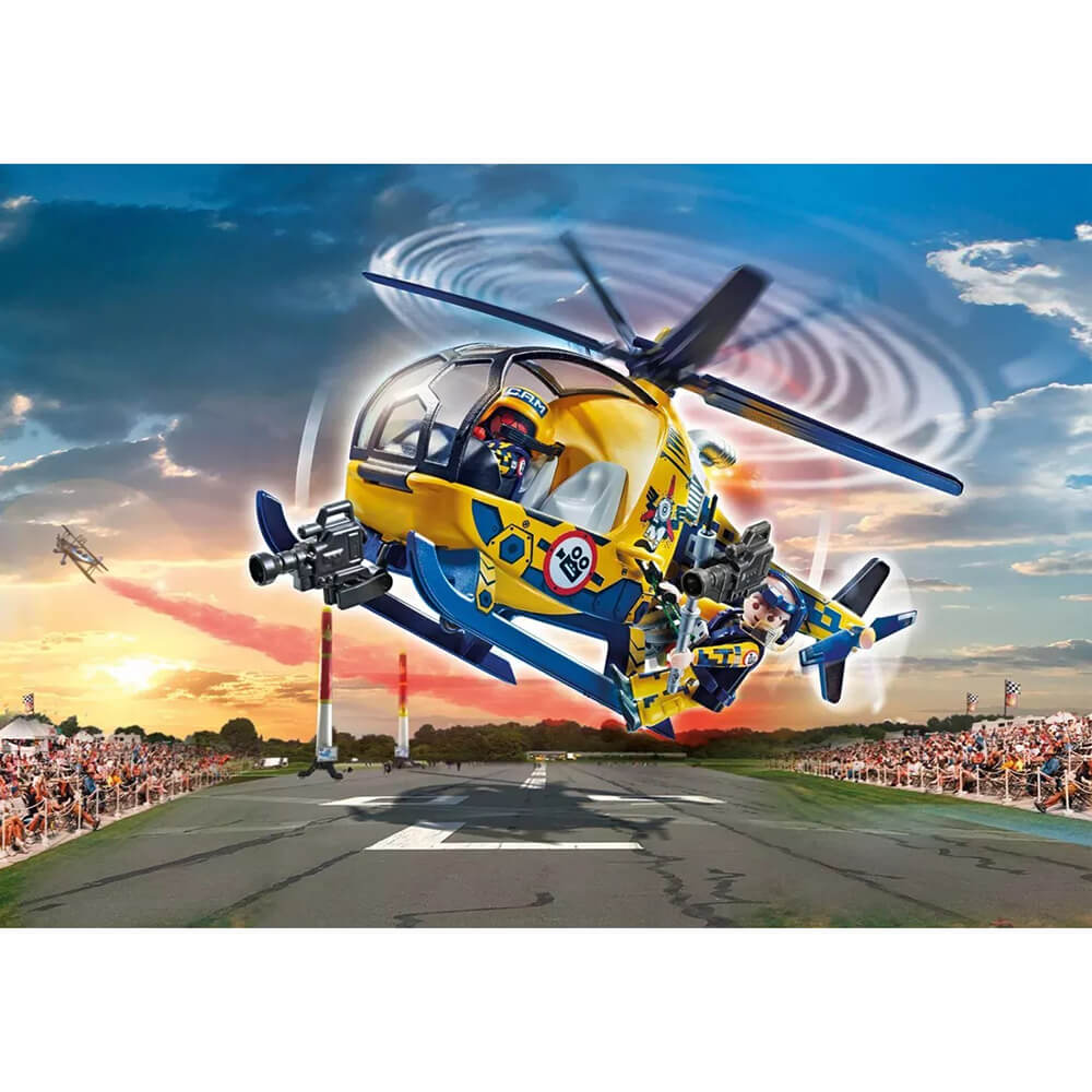 PLAYMOBIL Air Stunt Show Helicopter with Film Crew Playset (70833)