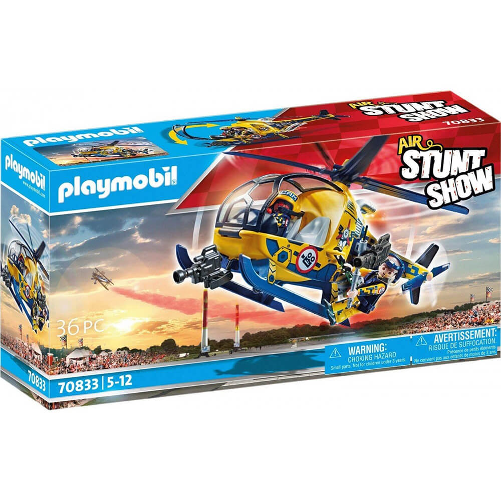 PLAYMOBIL Air Stunt Show Helicopter with Film Crew Playset (70833)