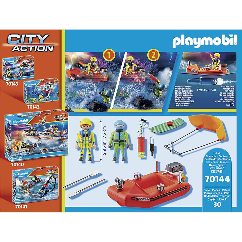 Playmobil City Action Kitesurfer Rescue with Speedboat Set (70144)