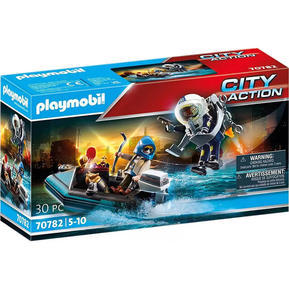 PLAYMOBIL City Action Police Jet Pack with Boat (70782)