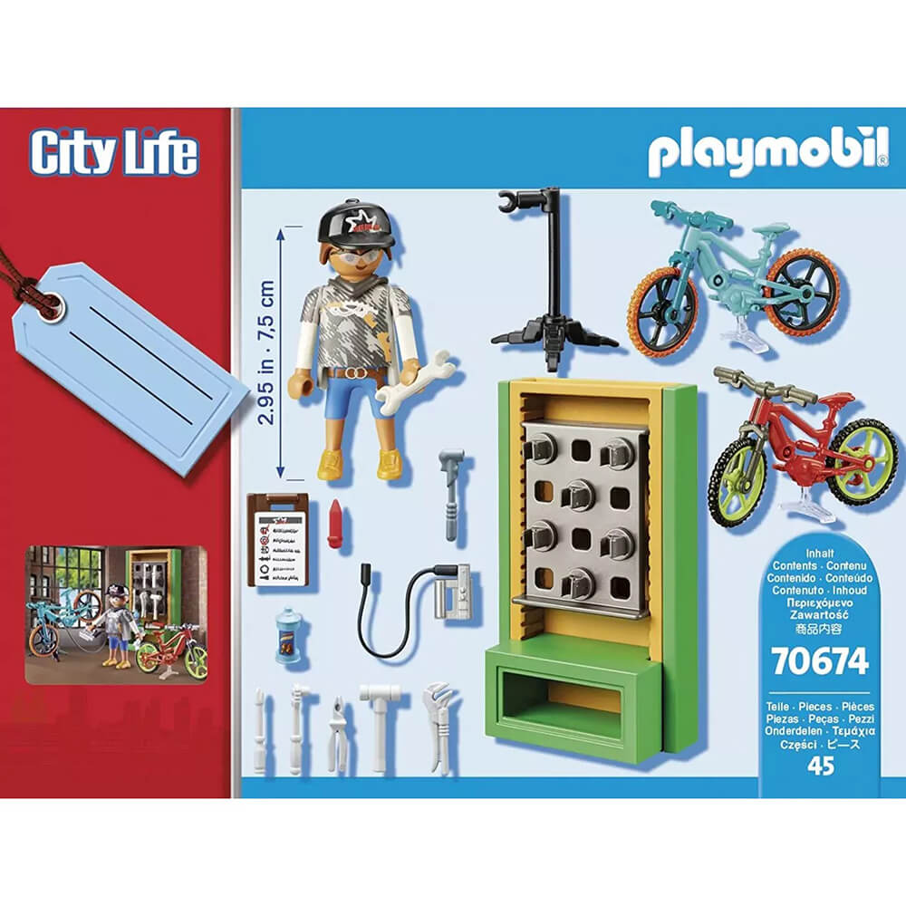 PLAYMOBIL City Life Bike Workshop Gift Set (70674)