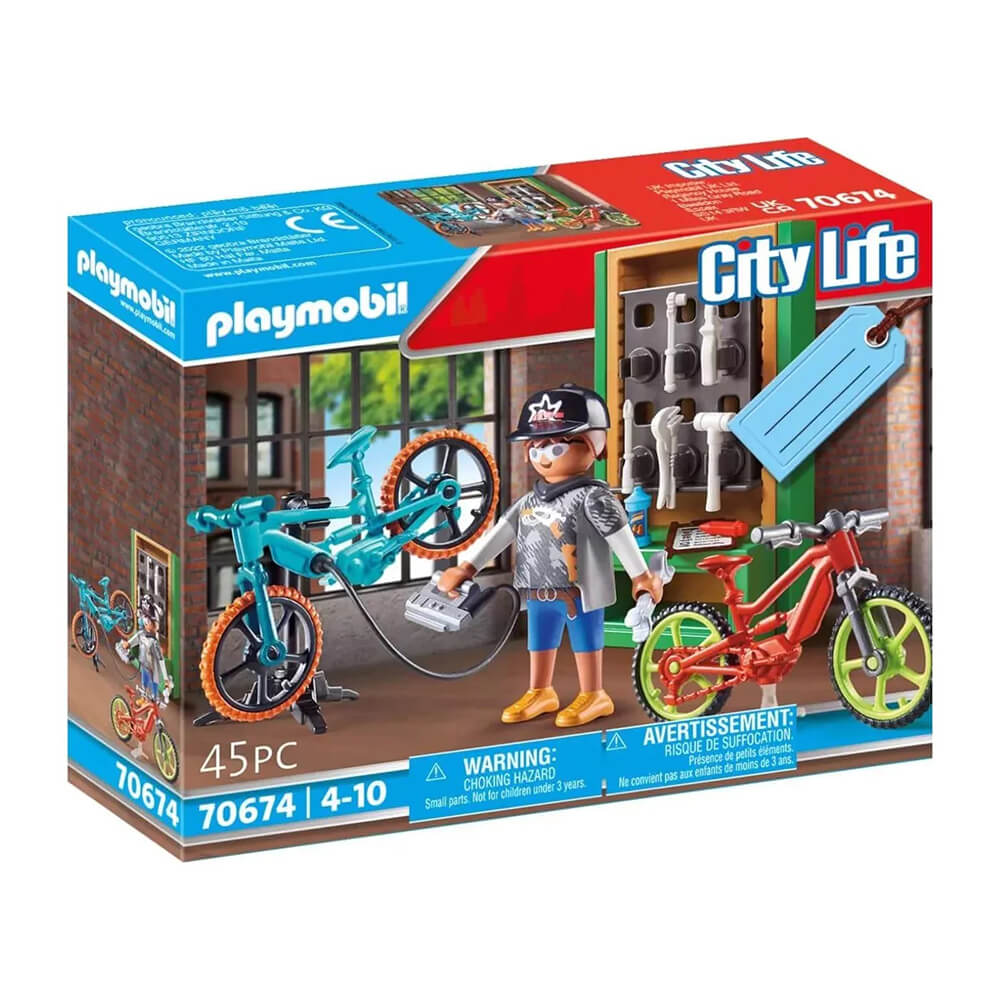 PLAYMOBIL City Life Bike Workshop Gift Set (70674)