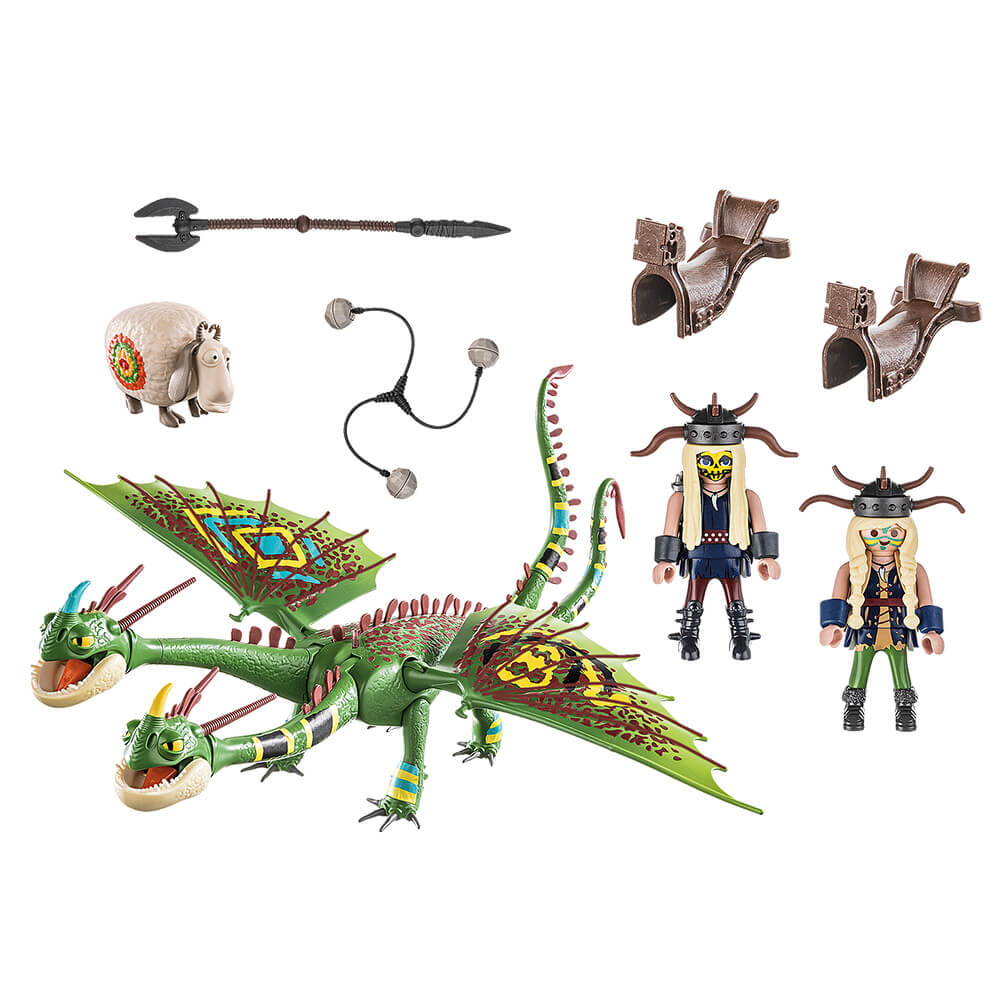 PLAYMOBIL DreamWorks Dragons Race to the Edge Dragon Racing: Ruffnut and Tuffnut with Barf and Belch  (70730)