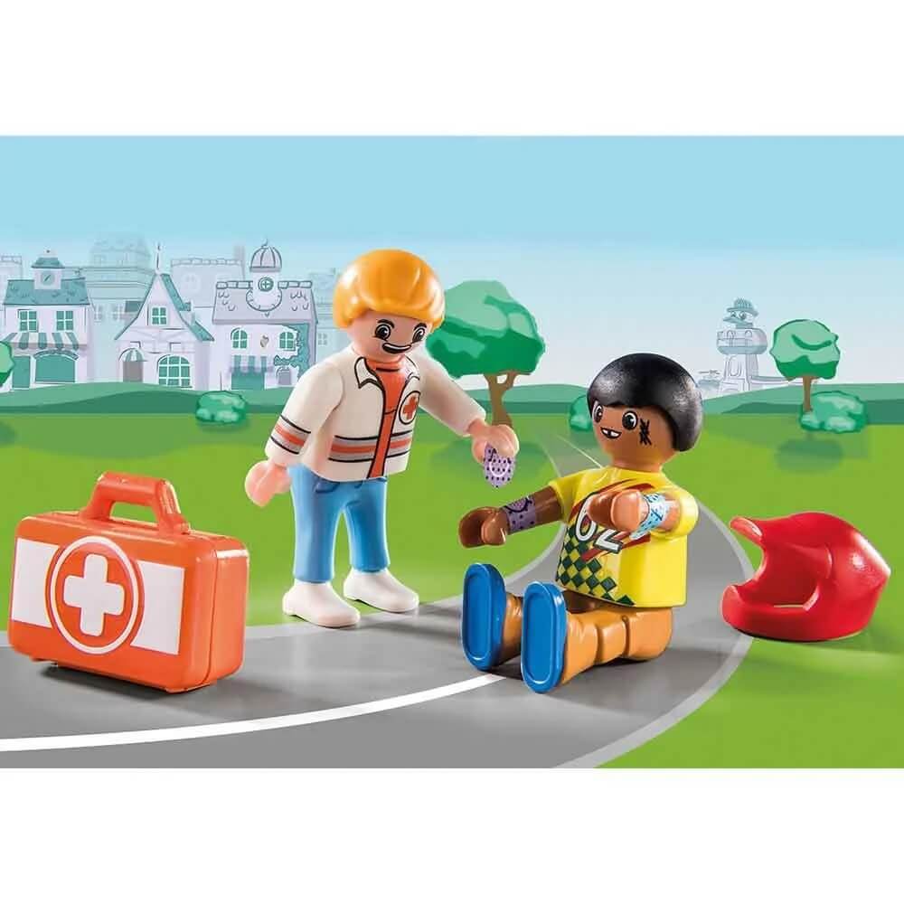 Playmobil DUCK ON CALL Ambulance Action Help the Racing Driver Playset (70919)