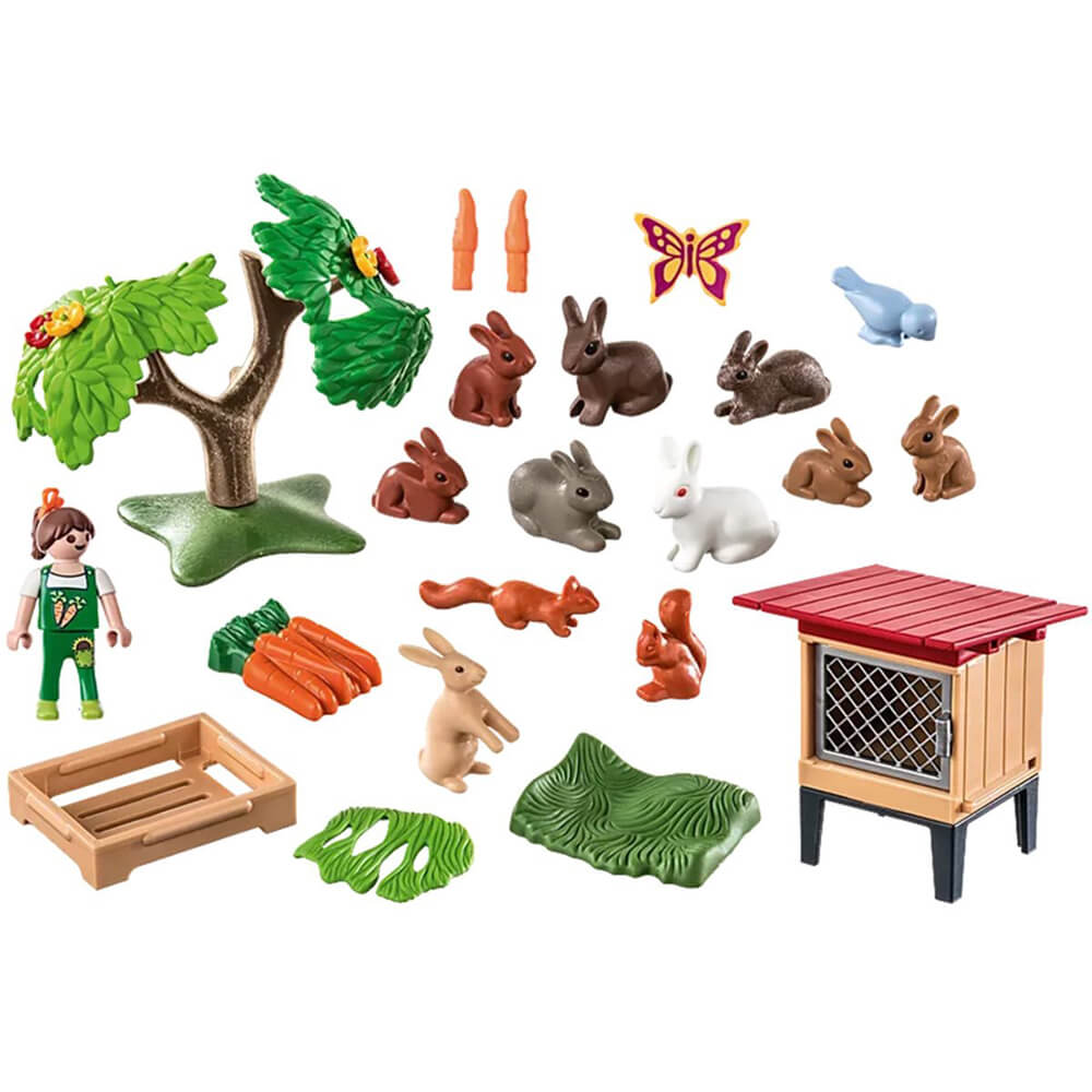 PLAYMOBIL Farm Rabbit Enclosure Playset (71252)