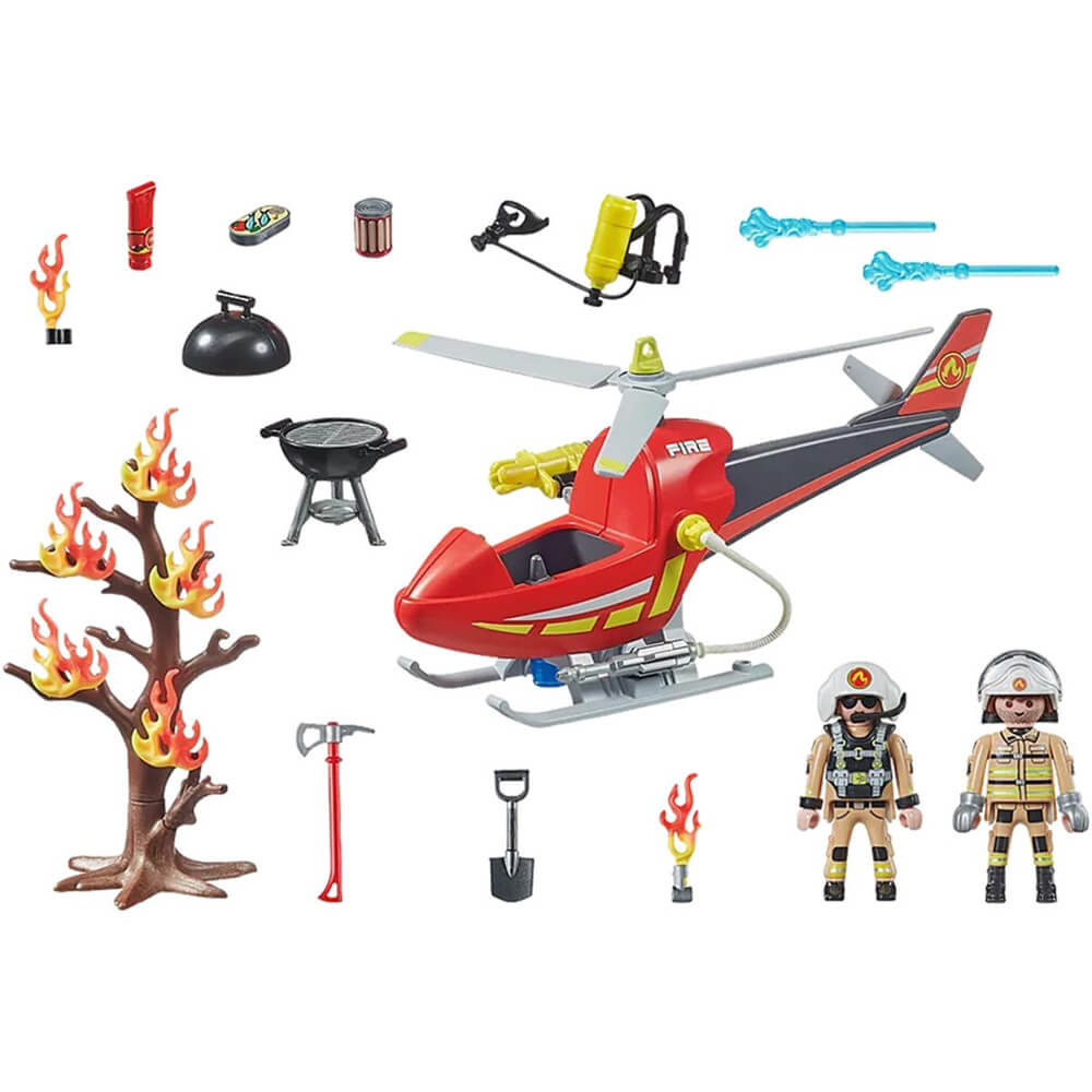 PLAYMOBIL Fire Promo Packs Fire Rescue Helicopter Playset (71195)