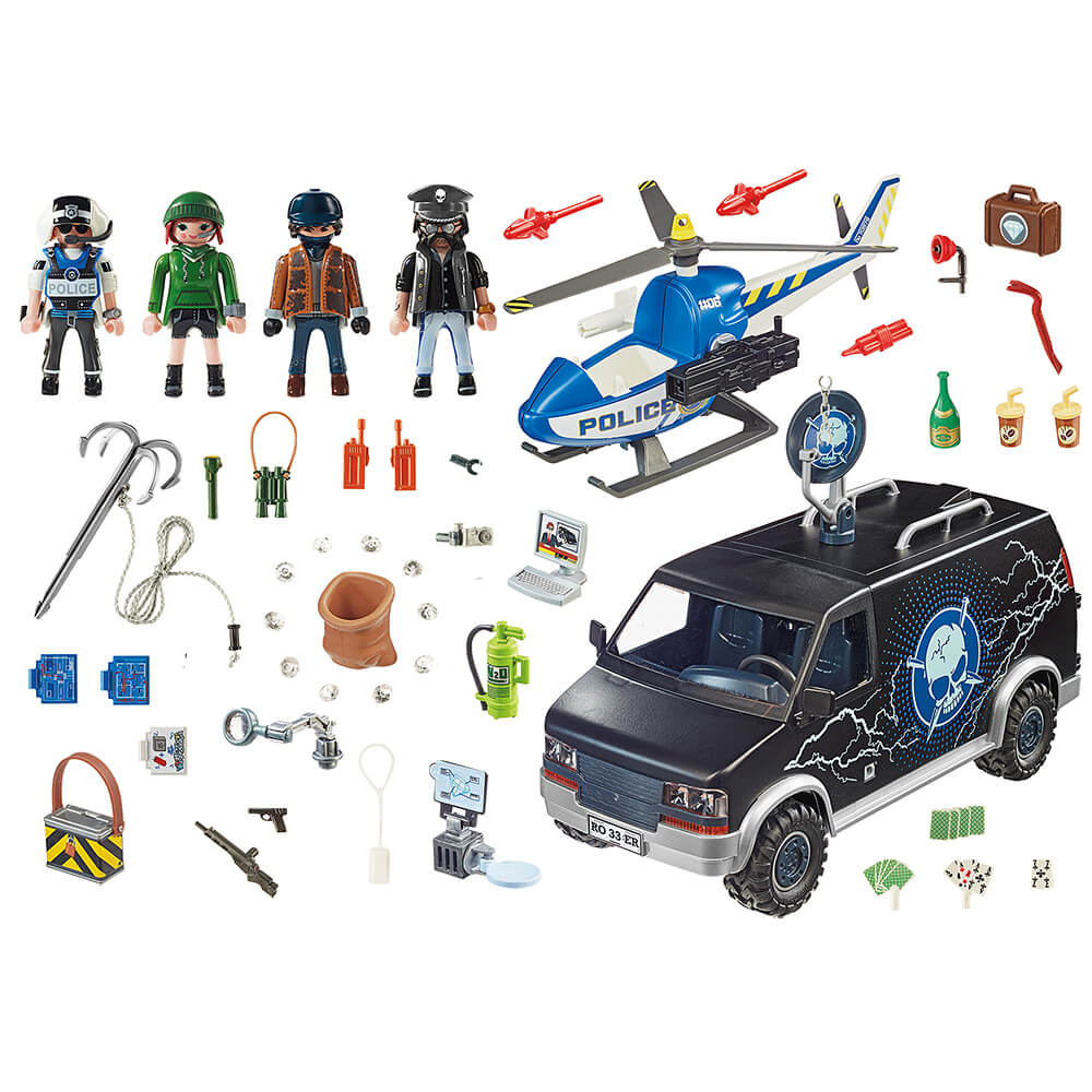 PLAYMOBIL Police Helicopter Pursuit with Runaway Van (70575)