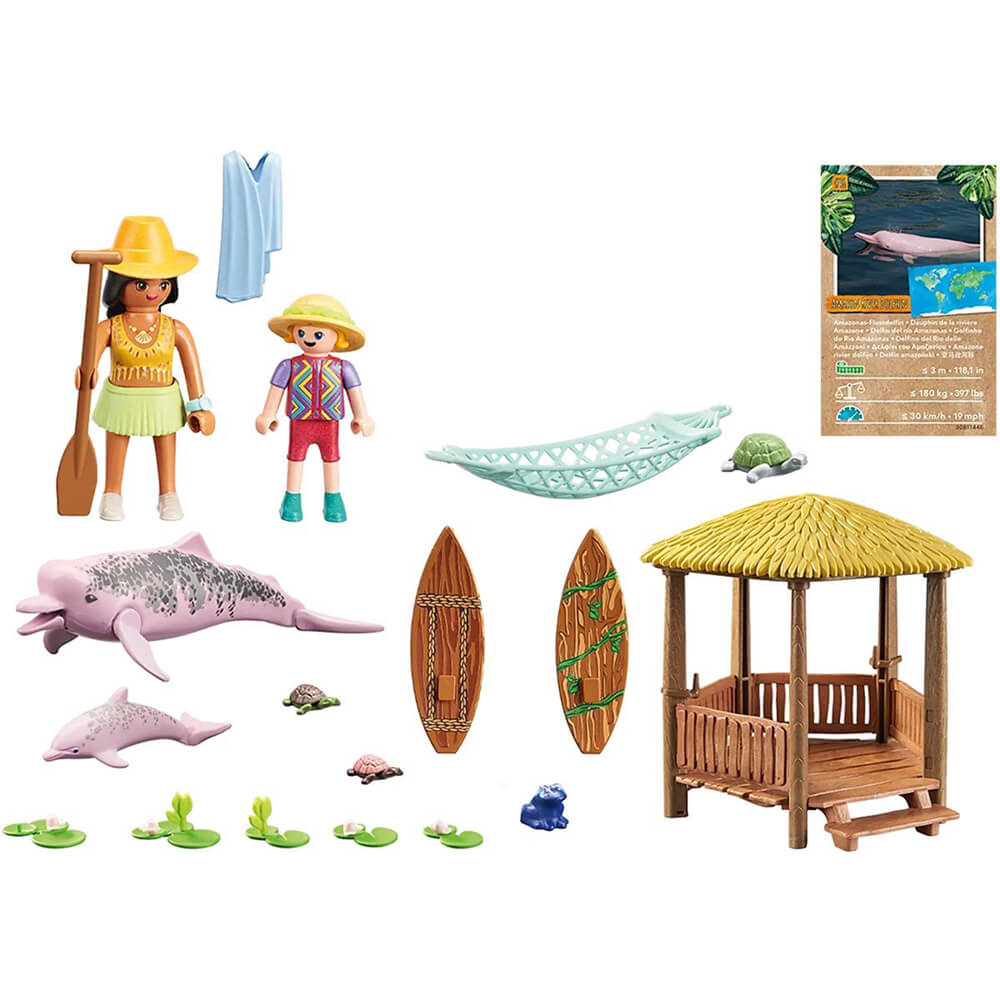 PLAYMOBIL Promo Packs Wiltopia Paddling Tour with River Dolphins Playset (71143)