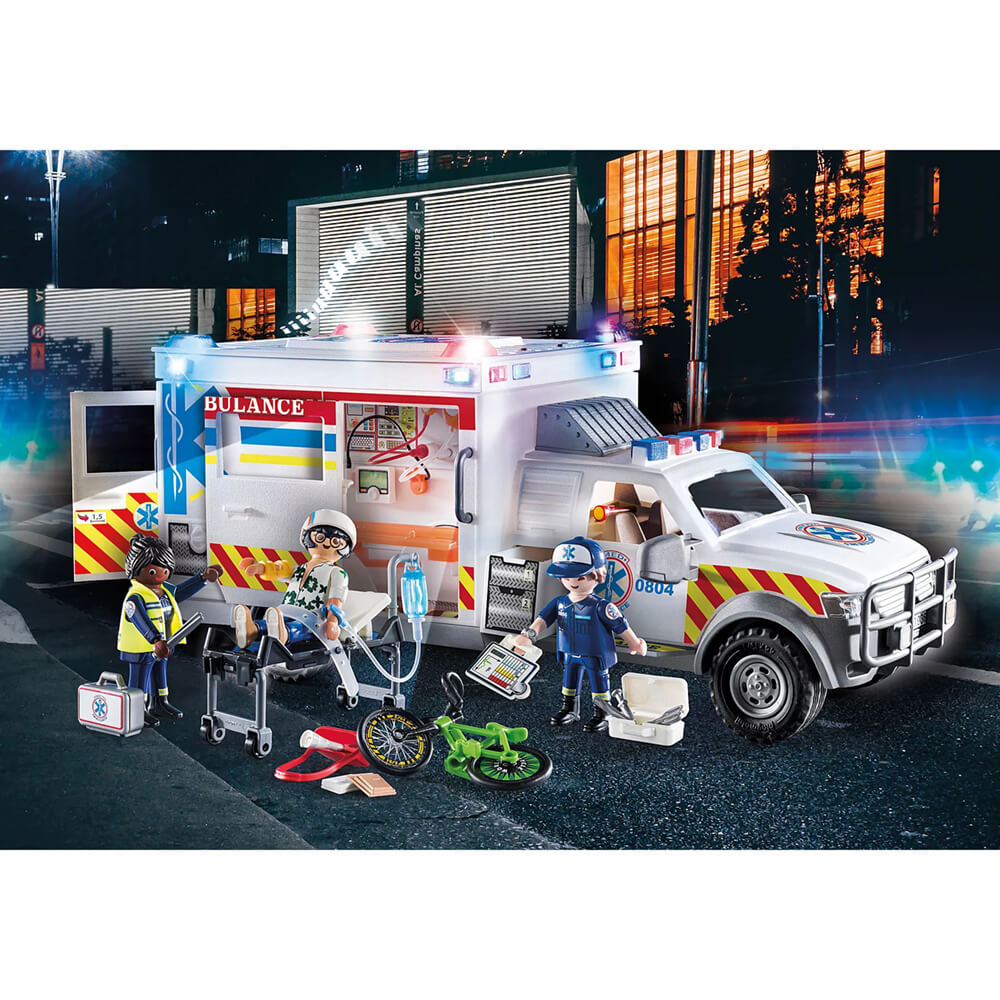 Playmobil Rescue Vehicles Ambulance with Lights and Sound (70936)