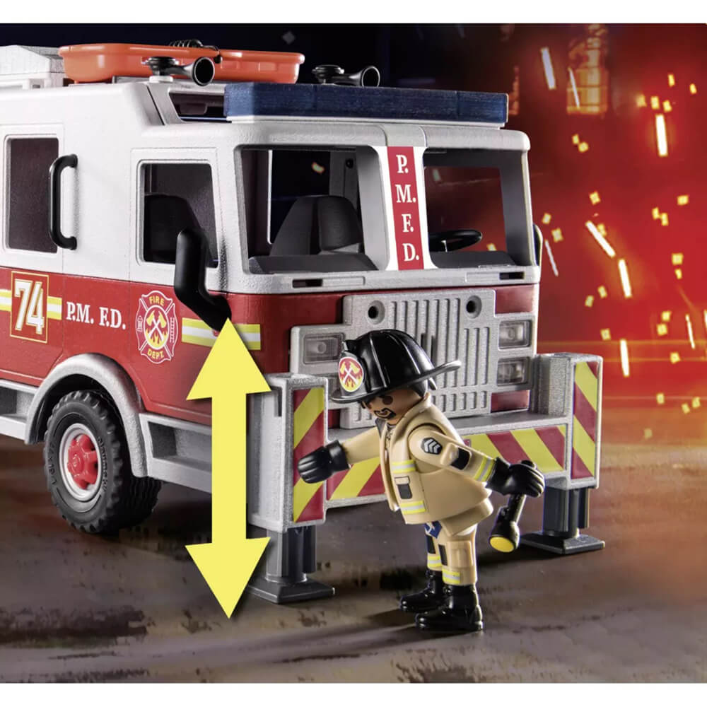 Playmobil Rescue Vehicles Fire Engine with Tower Ladder Playset (70935)