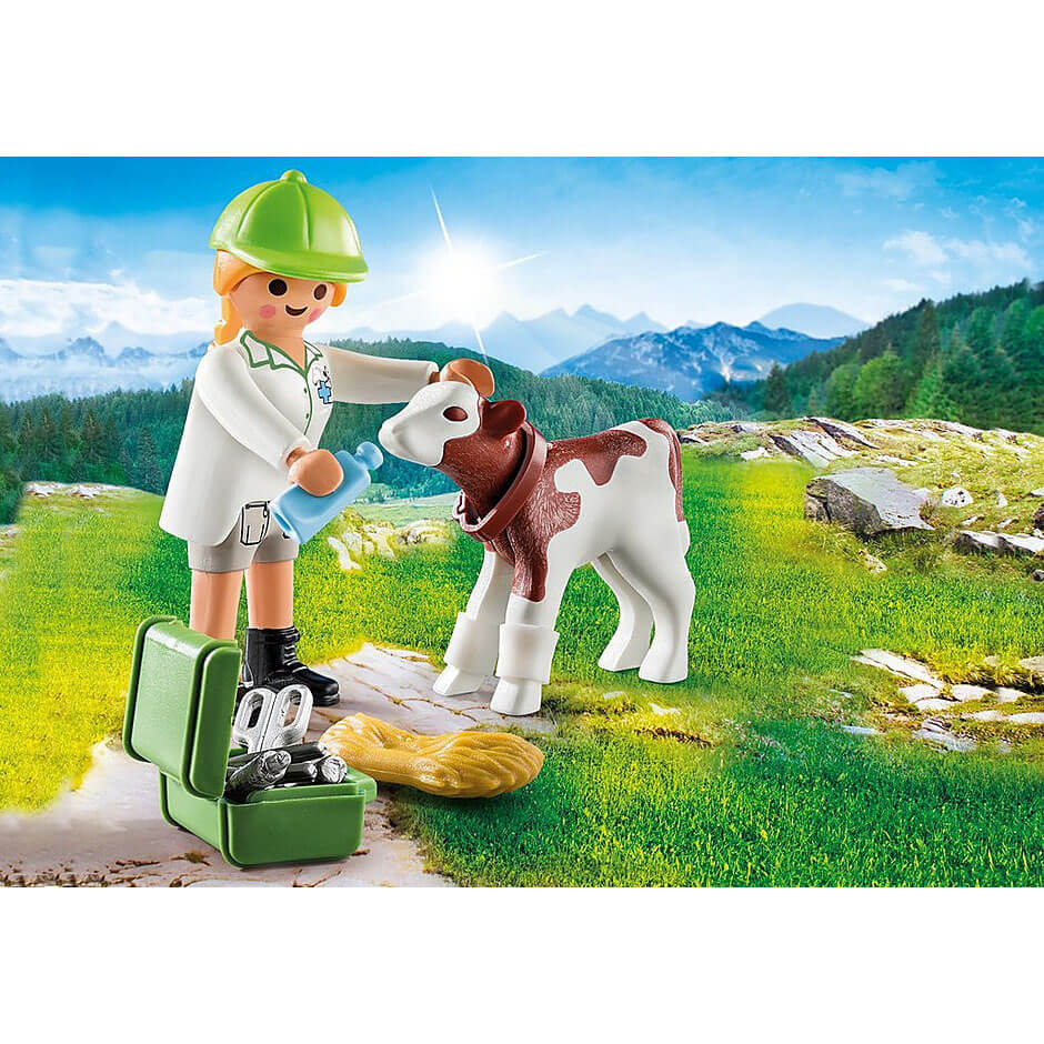 PLAYMOBIL Special Plus Vet with Calf (70252)