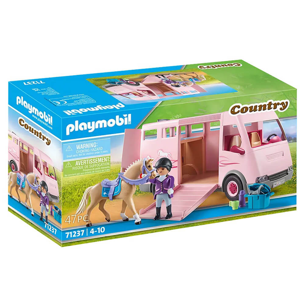 PLAYMOBIL World of Horses Horse Transporter with Trailer Playset (71237)