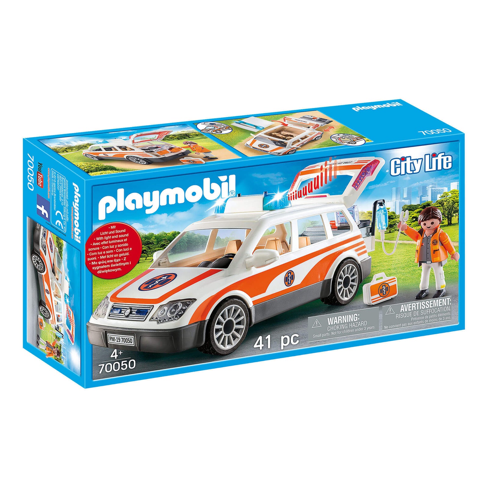 PLAYMOBIL Rescue 911 Emergency Car with Siren (70050)