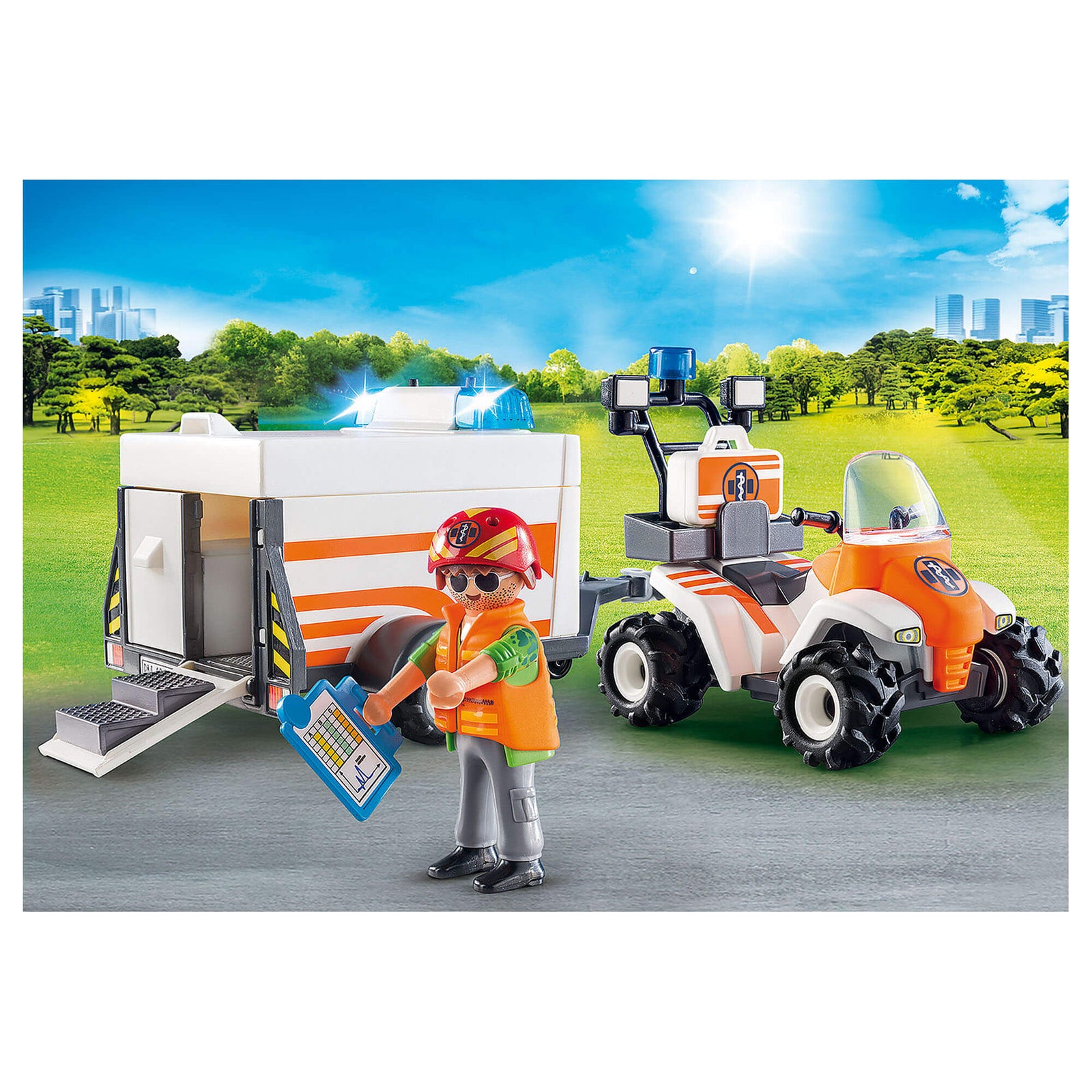 PLAYMOBIL Rescue 911 Rescue Quad with Trailer (70053)