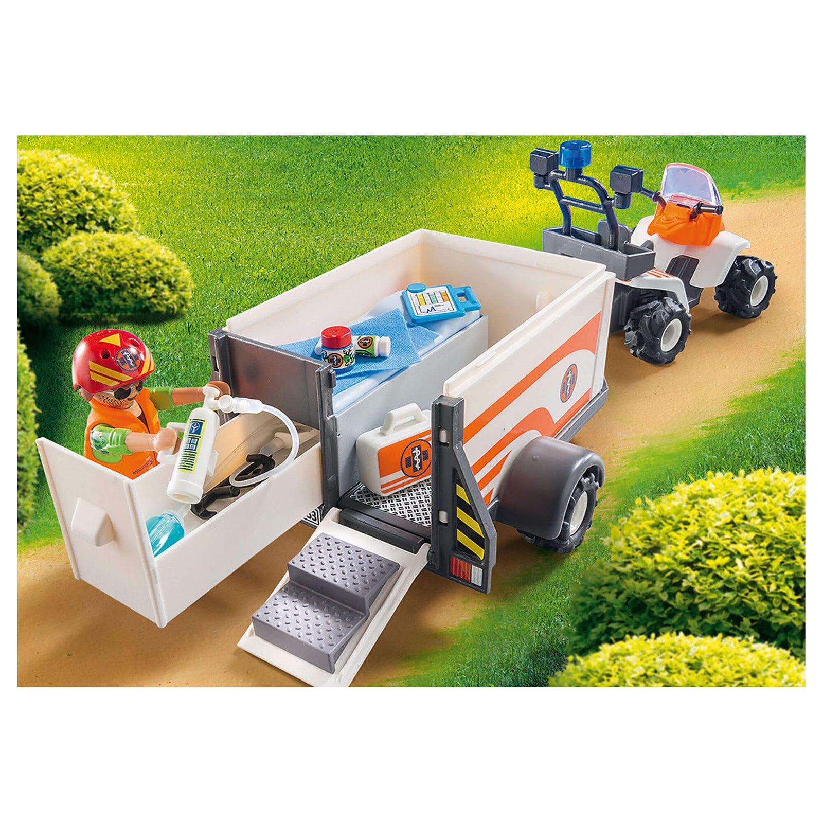 PLAYMOBIL Rescue 911 Rescue Quad with Trailer (70053)