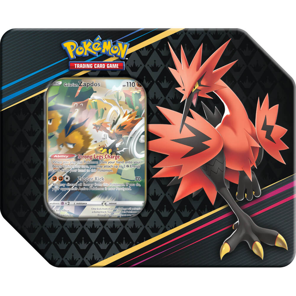 Pokemon TCG Crown Zenith Tin Galarian Zapdos