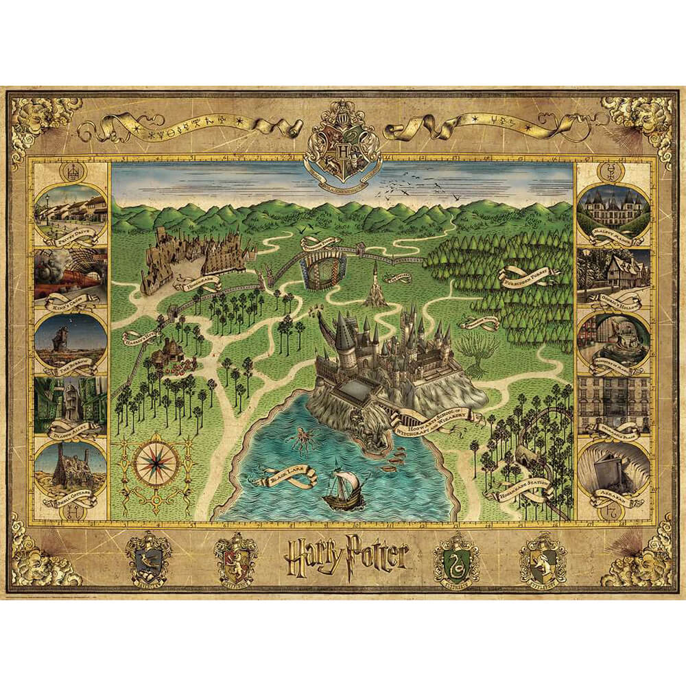 Ravensburger Warner Brothers Hogwarts Map 1500 Piece Jigsaw Puzzle