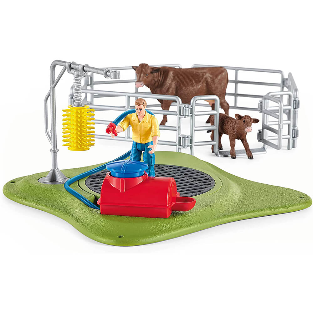 Schleich Farm World Happy Cow Wash Playset