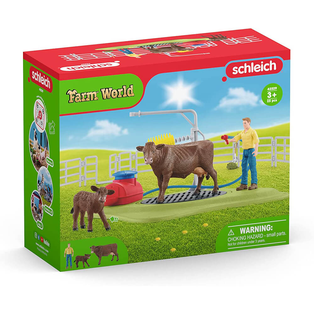 Schleich Farm World Happy Cow Wash Playset