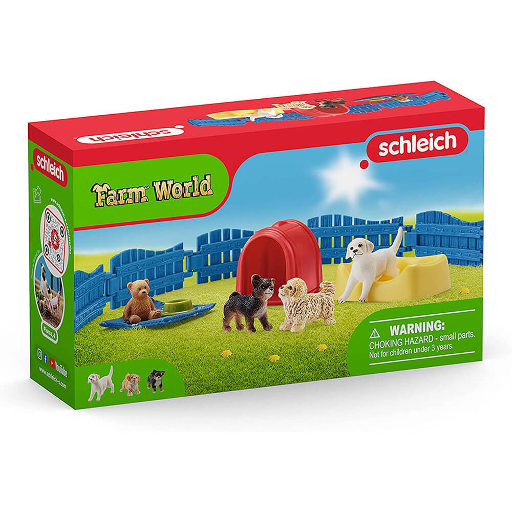 Schleich Farm World Puppy Pen Playset